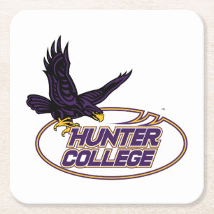 Hunter College Hawks Mascot Square Paper Coaster