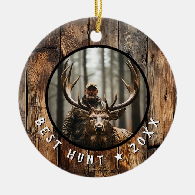 Hunter Commemorative Keepsake Year Ceramic Tree Decoration (Front)