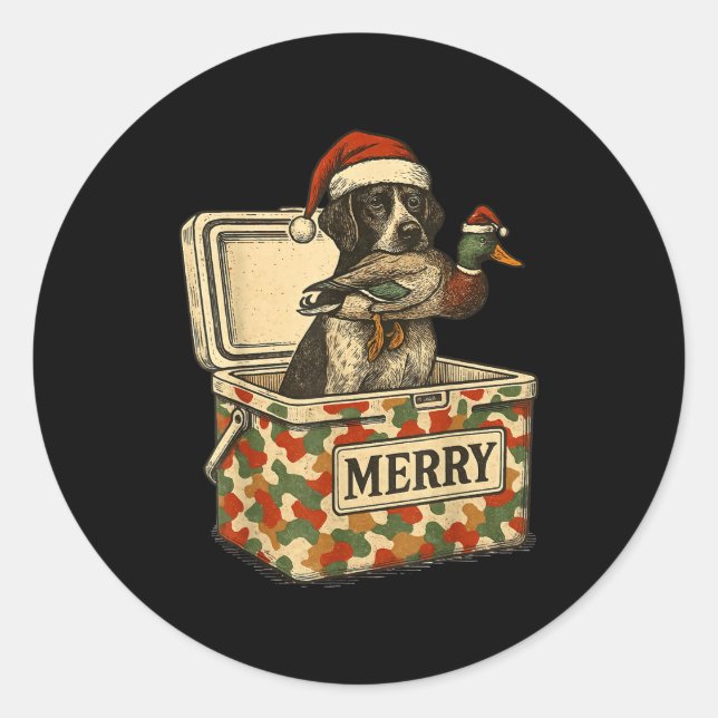 Hunter Dad Christmas Mallard Xmas Duck Lover Women Classic Round Sticker (Front)