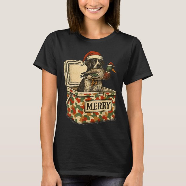 Hunter Dad Christmas Mallard Xmas Duck Lover Women T-Shirt (Front)