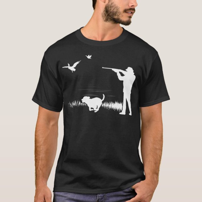 Hunter Dog Duck dog head dog head  T-Shirt (Front)