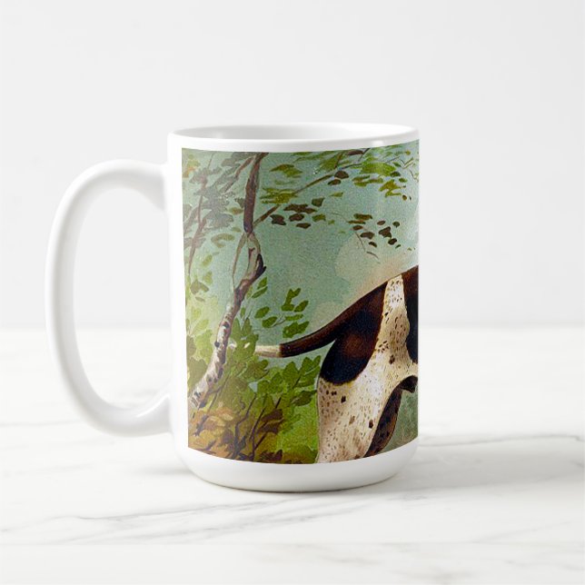 Hunter dog with bird in mouth coffee mug (Left)