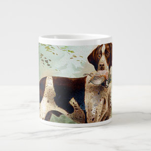 Hunter dog with bird in mouth large coffee mug