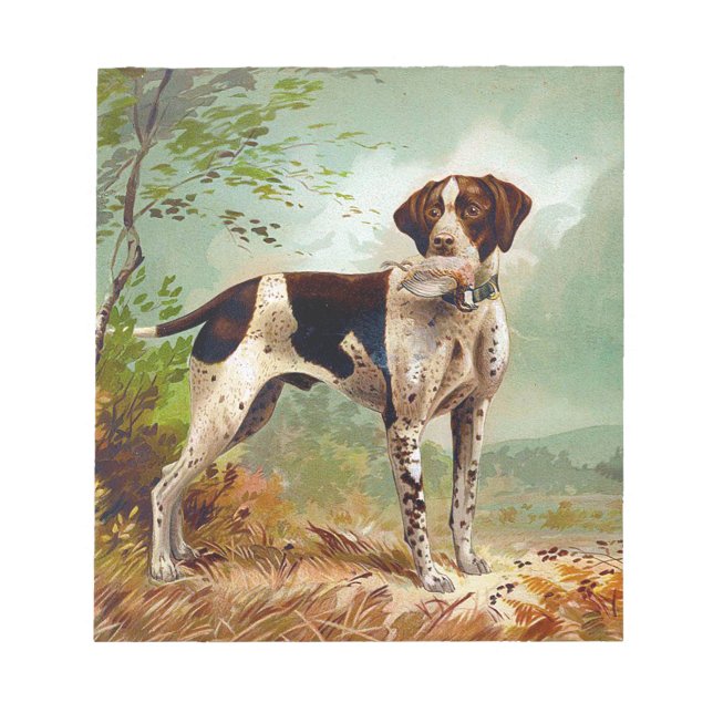 Hunter dog with bird in mouth notepad (Front)