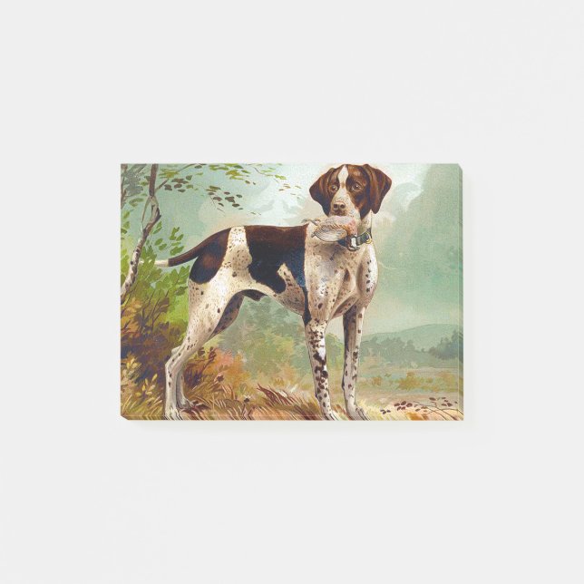 Hunter dog with bird in mouth post-it notes (Front)