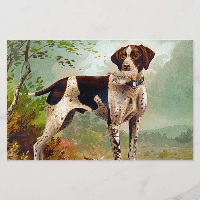 Hunter dog with bird in mouth stationery (Front)