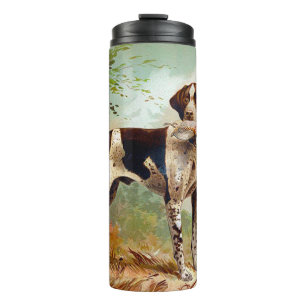 Hunter dog with bird in mouth thermal tumbler