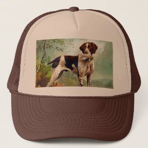 Hunter dog with bird in mouth trucker hat