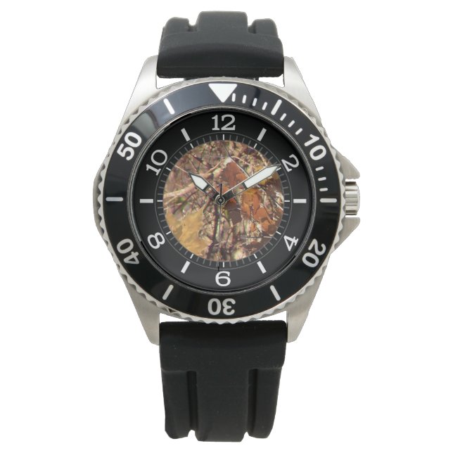 Hunter Fall Nature Camouflage Painting Dial Decor Watch (Front)