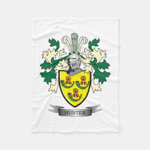 Hunter Family Crest Coat of Arms Fleece Blanket