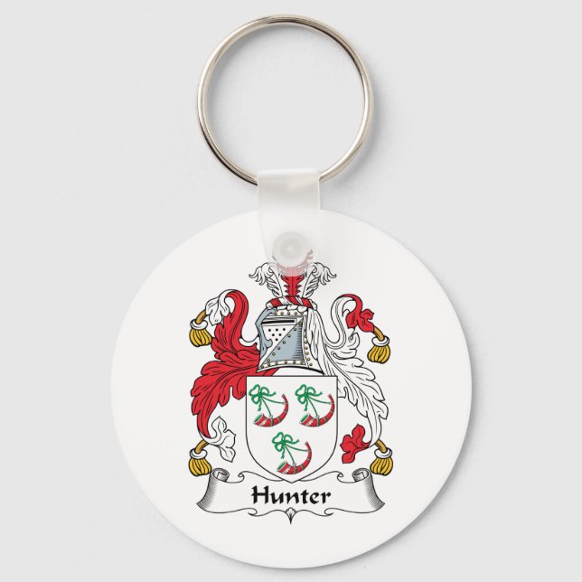 Hunter Family Crest Key Ring (Front)