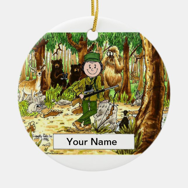 Hunter - Female Ceramic Tree Decoration (Front)