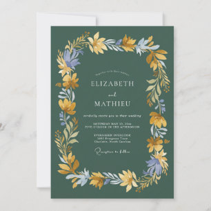 Hunter Gold Painted Wedding Invitation