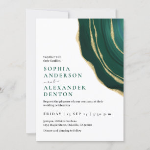 Hunter Green,  agate gemstone  Invitation