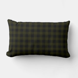 Hunter Green and Black   Buffalo Plaid Lumbar Cushion