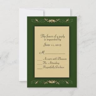 Hunter Green and Gold RSVP