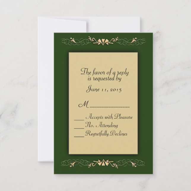 Hunter Green and Gold RSVP (Front)