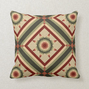 Hunter Green and Maroon Lone Star Quilt Design Cushion