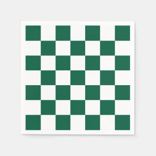 Hunter Green and White Chequered Napkin