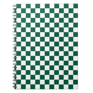 Hunter Green and White Chequered Notebook