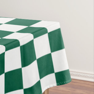 Hunter Green and White Chequered Tablecloth