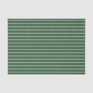Hunter Green and White Thin Horizontal Striped Tissue Paper