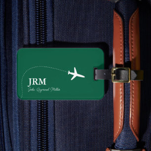 Hunter-Green BagTag for Aeroplane Travel Luggage Tag