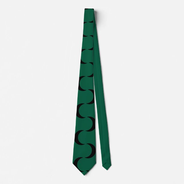 Hunter green, black pattern tie (Front)