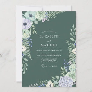 Hunter Green Breathtaking Nature Wedding Invitation