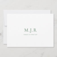 Hunter Green Business Monogram From The Desk of