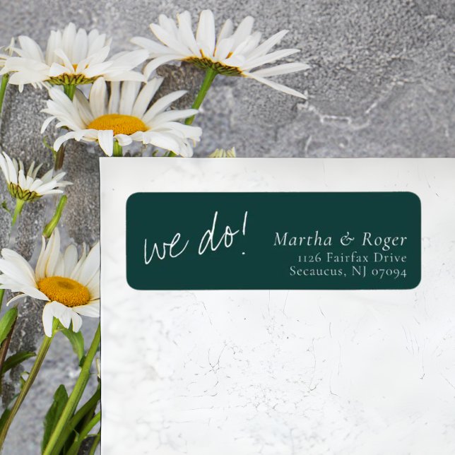Hunter Green Calligraphy Wedding Return Address (Creator Uploaded)
