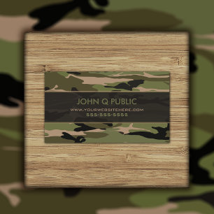 Hunter Green Camo Pattern Business Card