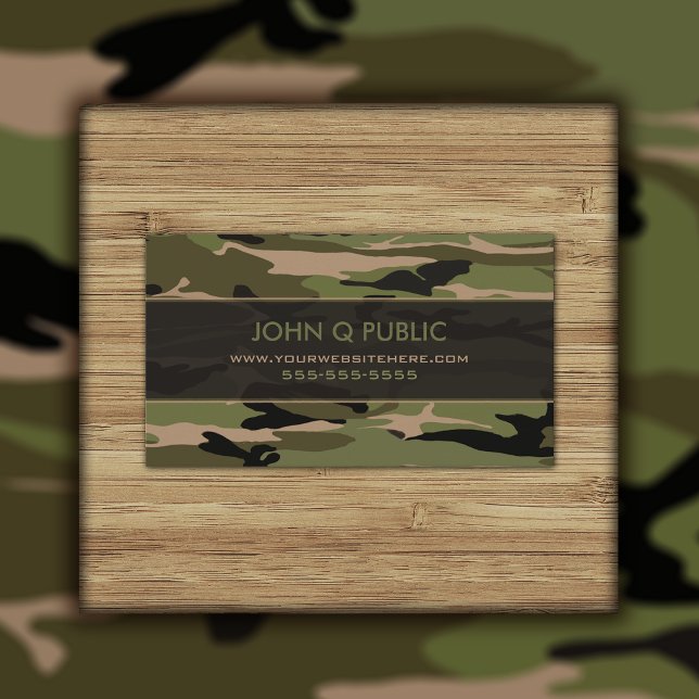 Hunter Green Camo Pattern Business Card (Creator Uploaded)
