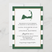 Hunter Green Chatham Cape Cod Map w/ Heart Wedding