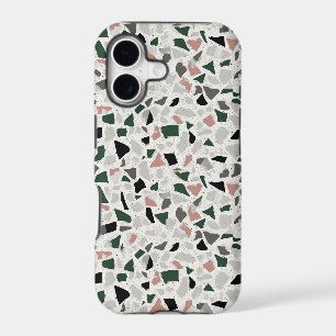 Hunter Green Clay Pink and Grey Speckled Terrazzo