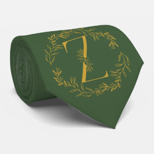 Hunter Green Colour Monogrammed Groomsmen Tie