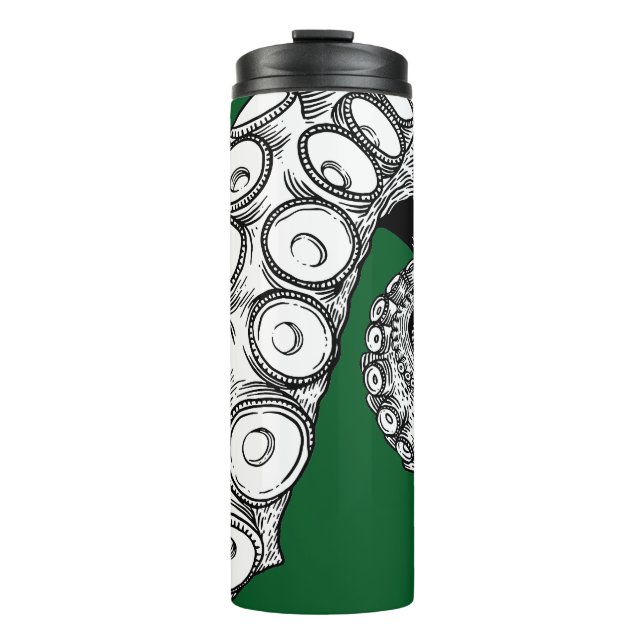 Hunter Green coloured Octopus Tentacle  Thermal Tumbler (Front)