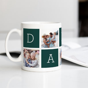 Hunter Green Custom Daddy 5 Photo Collage Coffee Mug