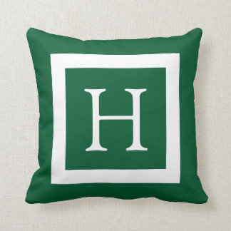 Hunter Green Custom Monogram Cushion