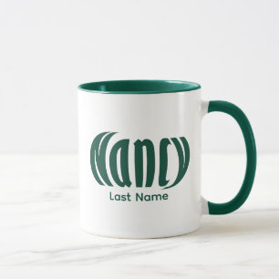 Hunter Green Elegant Personalized NANCY Mug 
