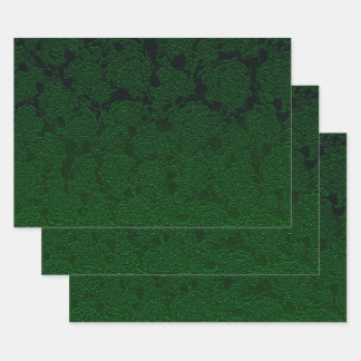 Hunter Green Elegant Succulent Pattern Design Wrapping Paper Sheet