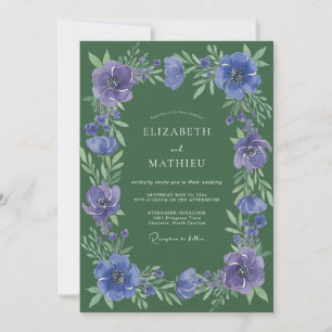 Hunter Green Ethereal Woodland Wedding Invitation