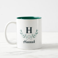 Hunter Green Eucalyptus Leaf Monogrammed