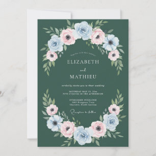 Hunter Green Exquisite Botanical Wedding Invitation