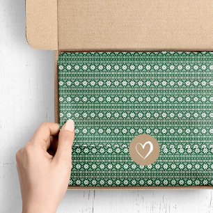 Hunter Green Fair Isle Christmas Sweater Pattern Tissue Paper