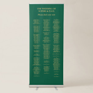 Hunter Green Gold 200 Guest Seating Chart Retractable Banner