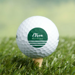Hunter-Green Golfer Name with 3 Stripes Golf Balls