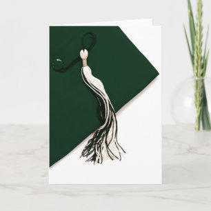 Hunter Green Graduation cap with Tassel Card
