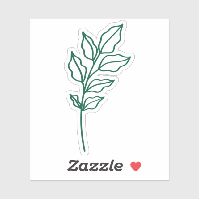 Hunter Green Leaf Glossy White Vinyl (Sheet)