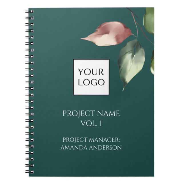 Hunter Green Logo Project Manager  Notebook (Front)